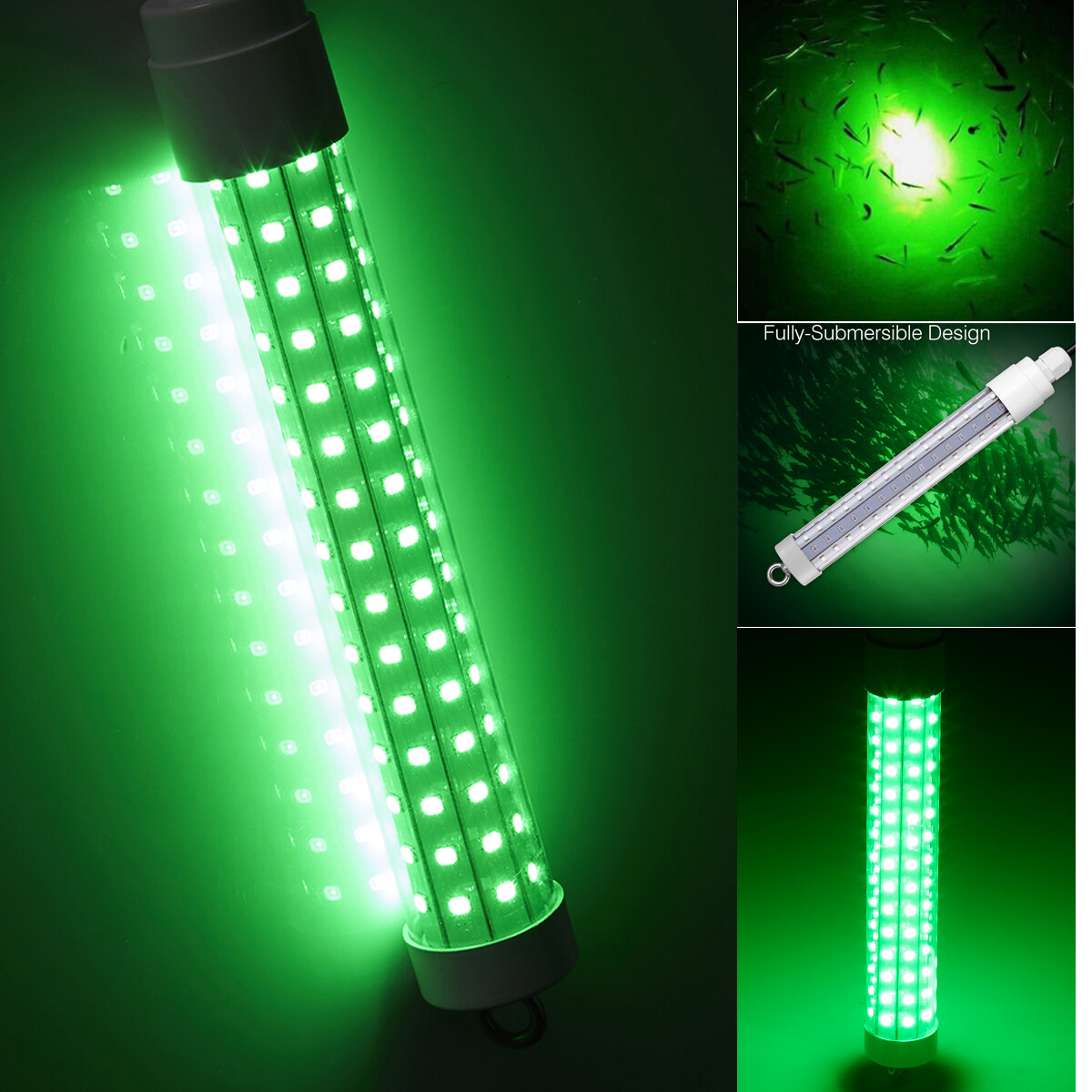 9000000LM 12V Green LED Underwater Submersible Fishing Light Night Crappie Lamp