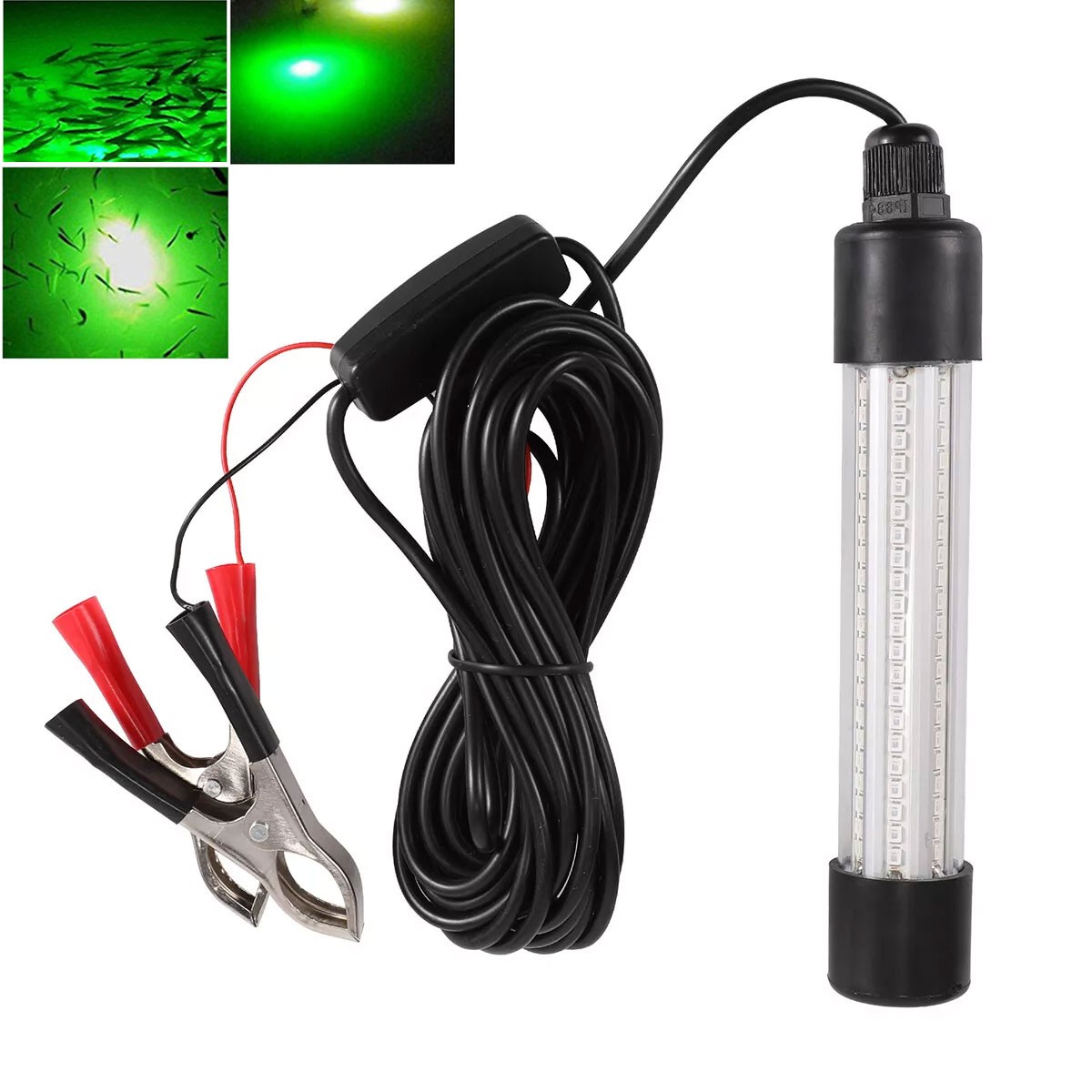 9000000LM 12V Green LED Underwater Submersible Fishing Light Night Crappie Lamp