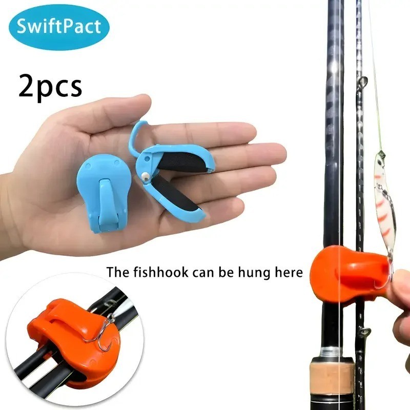 2pcs Fishing Rod Clip Quick Attach Holder 1-Hand Tool-Free Rod Organizer Grip