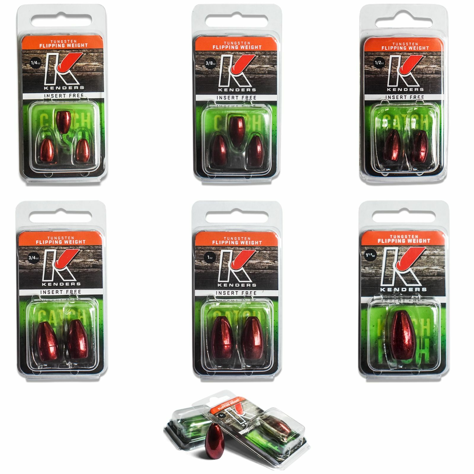 TUNGSTEN FLIPPING WEIGHTS – BLOOD RED 1/4oz|3/8oz|1/2oz|3/4oz|1oz|1.5oz++