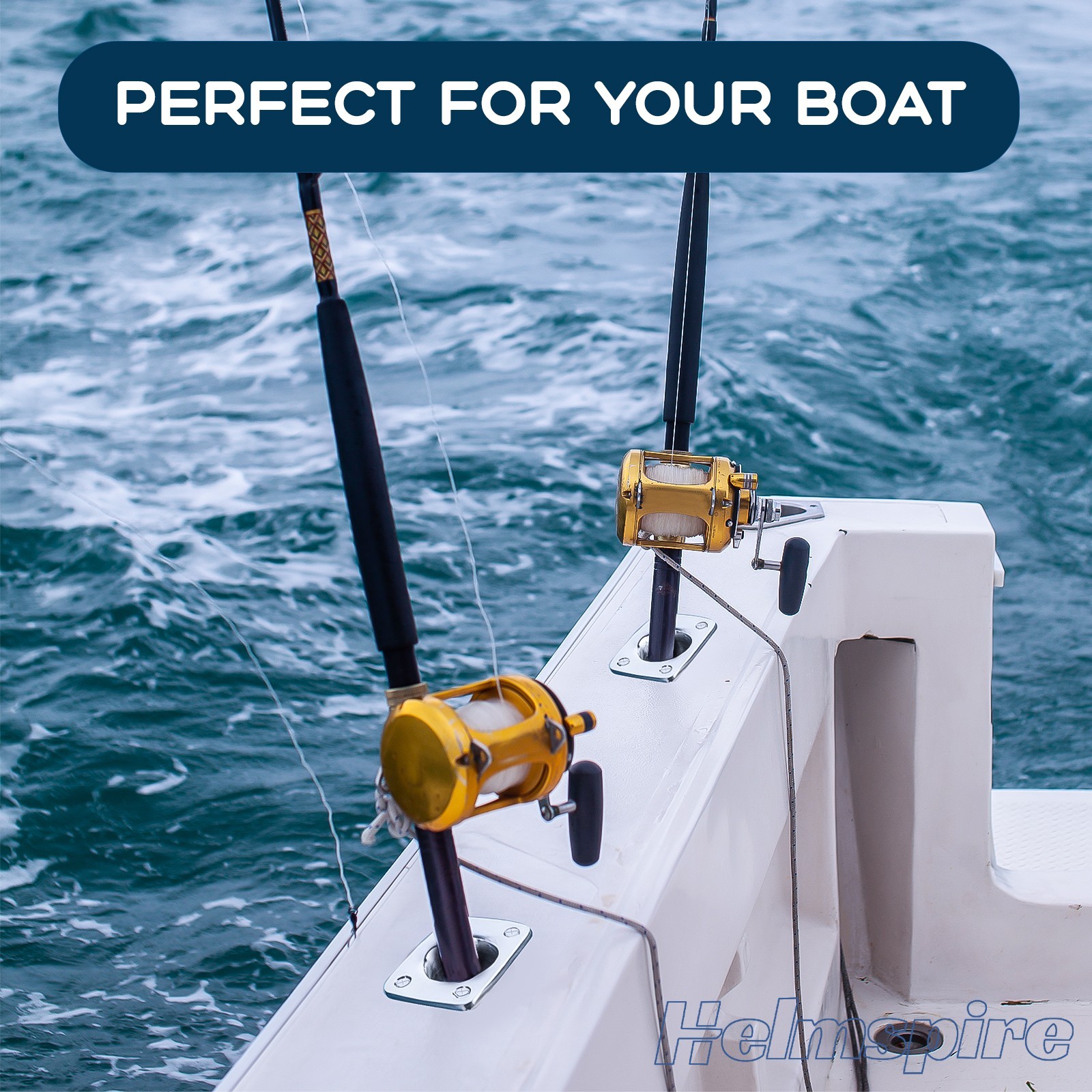2X Stainless Steel 90 Degree Rod Holder Narrow Top Fishing Pole Gimbal Pin